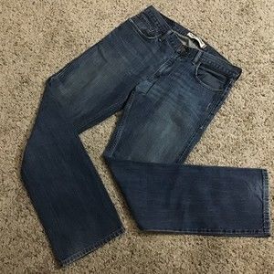 Levi Men's 514 Jeans 34x34 Slim Straight Dark Blue Denim Great Condition!